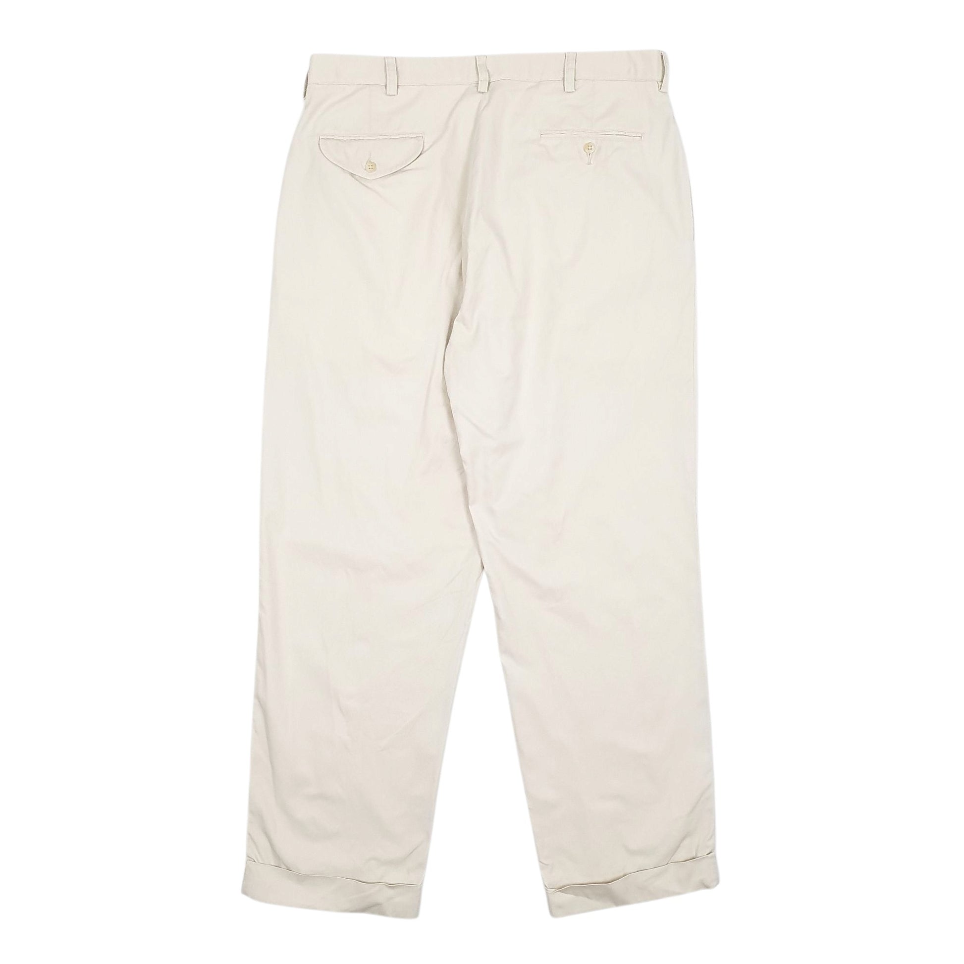 Mens Cream Polo Ralph Lauren Hammond Pant Pleated  Trousers