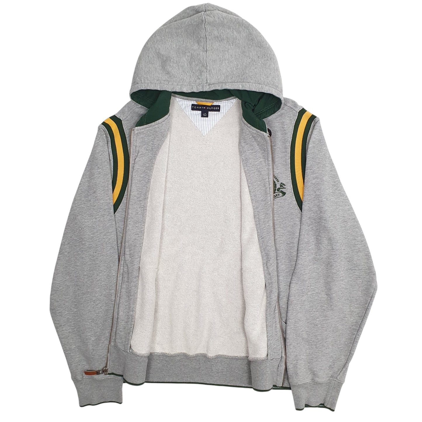 Mens Grey Tommy Hilfiger Hoodie University Full Zip Jumper