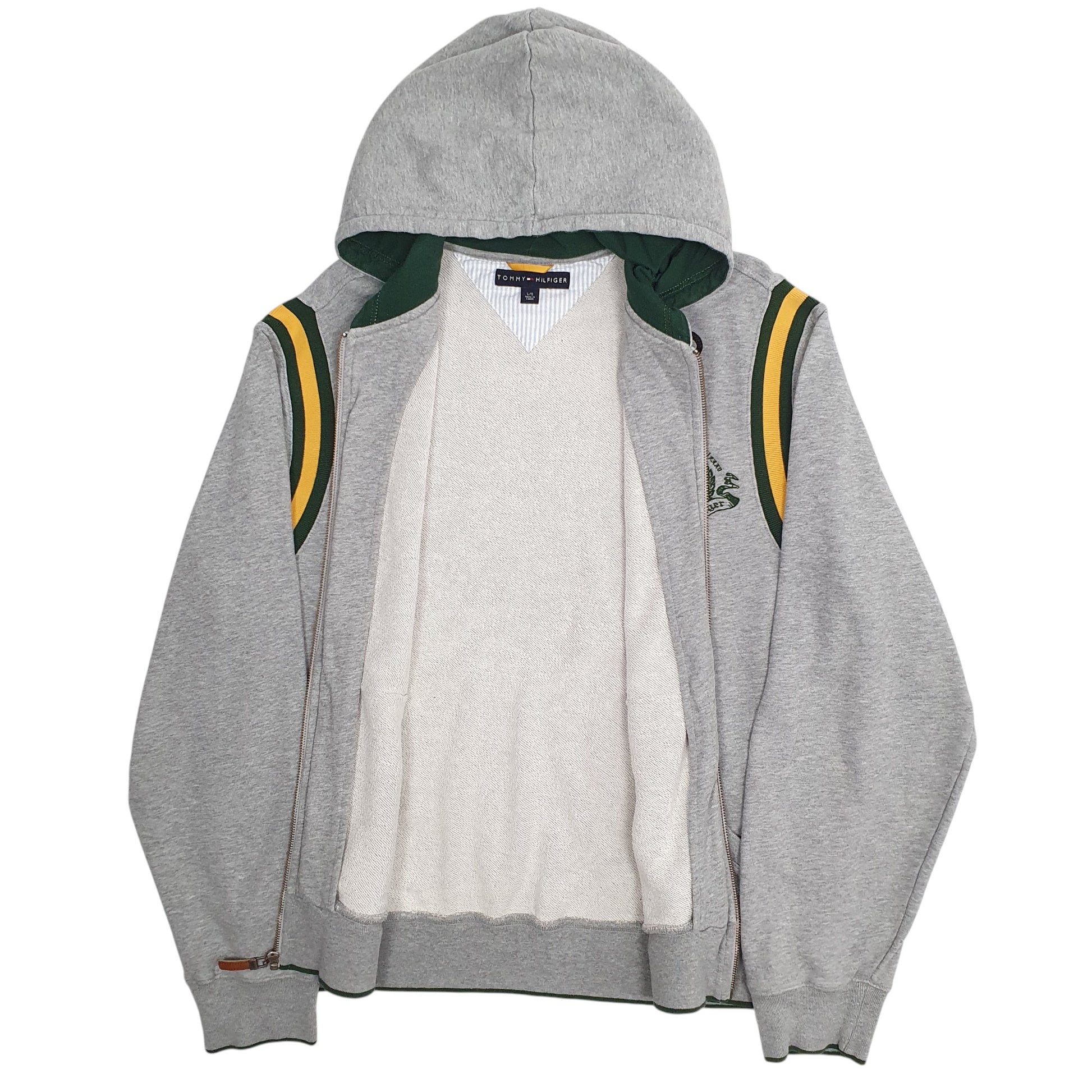 Mens Grey Tommy Hilfiger Hoodie University Full Zip Jumper