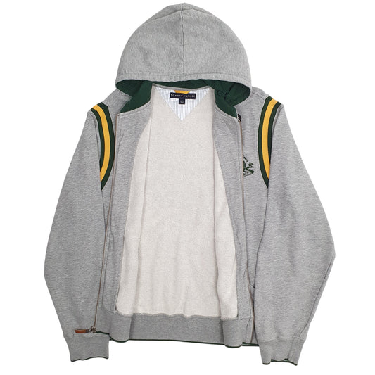 Mens Grey Tommy Hilfiger Hoodie University Full Zip Jumper