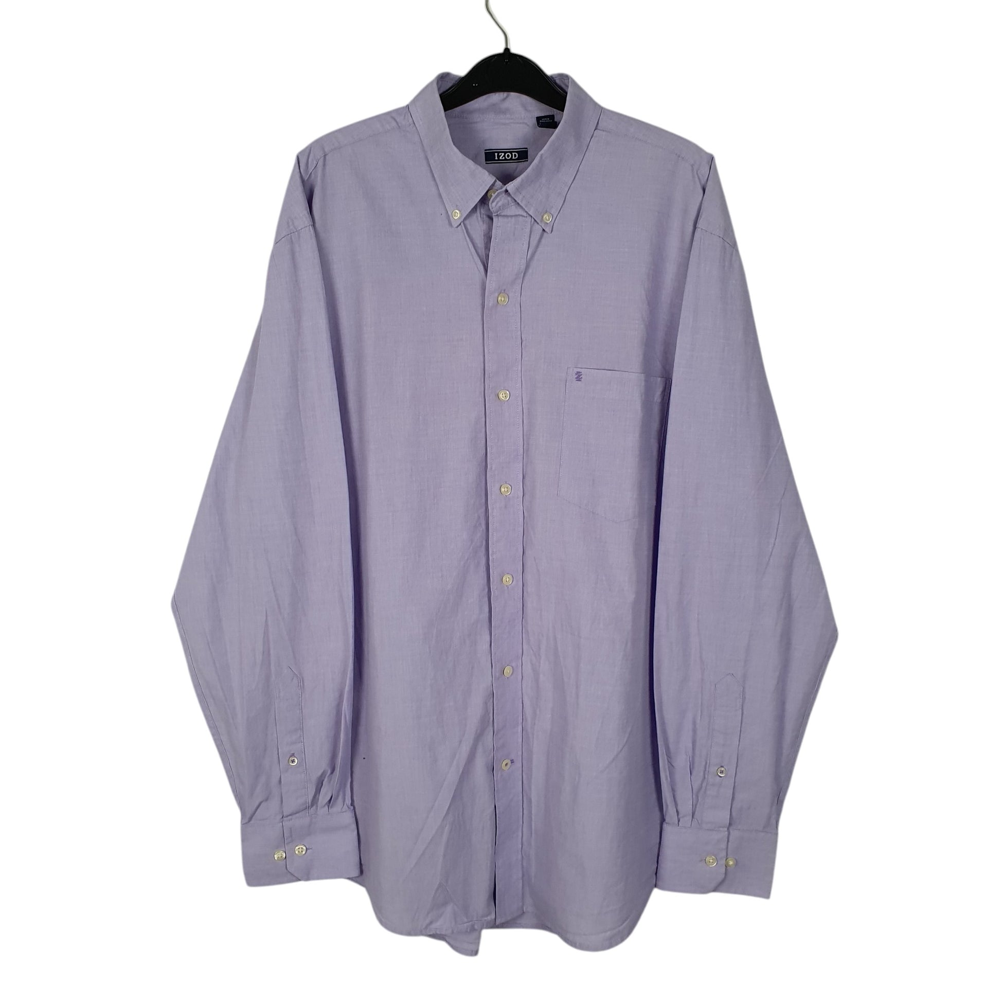Mens Purple Izod  Long Sleeve Shirt