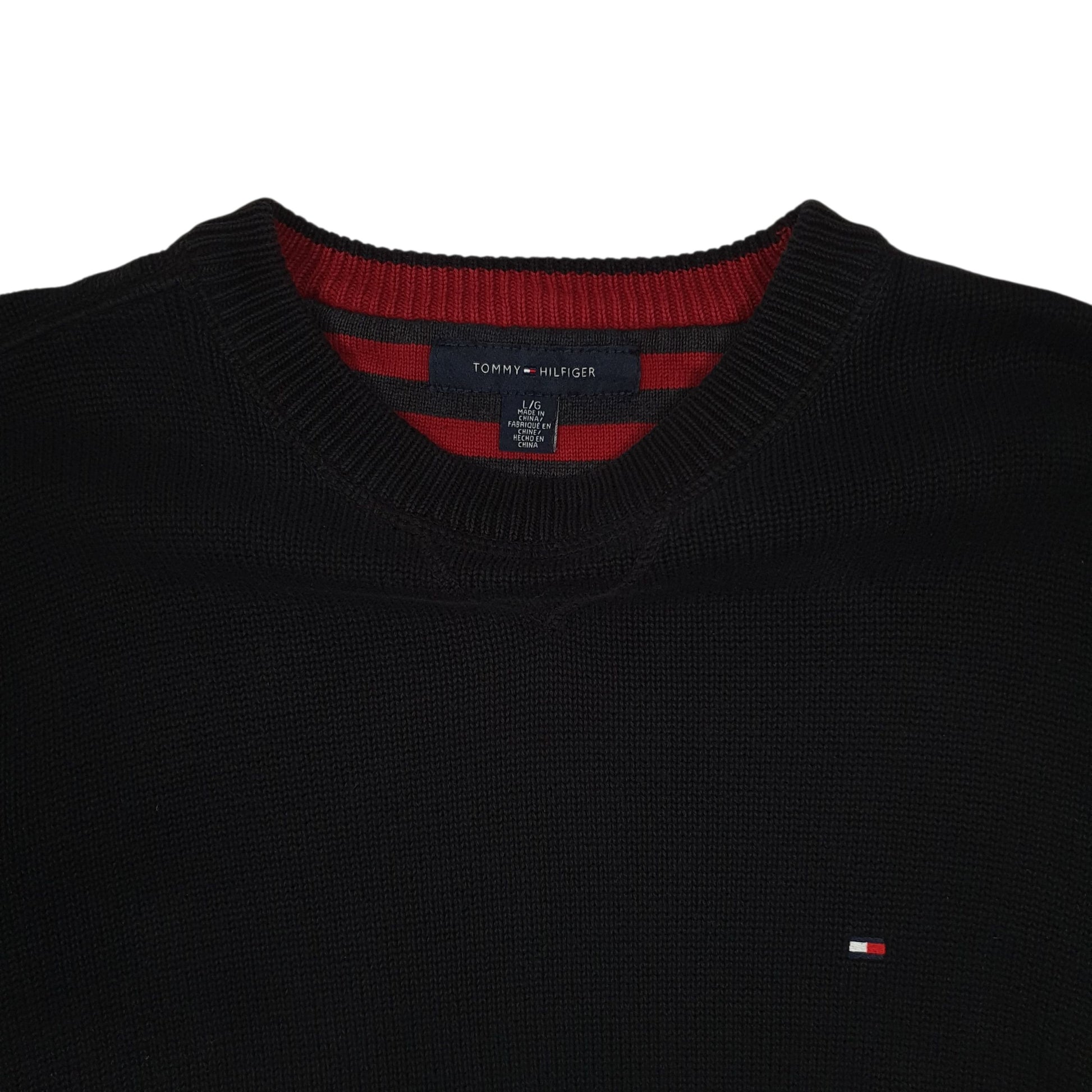Mens Black Tommy Hilfiger  Crewneck Jumper