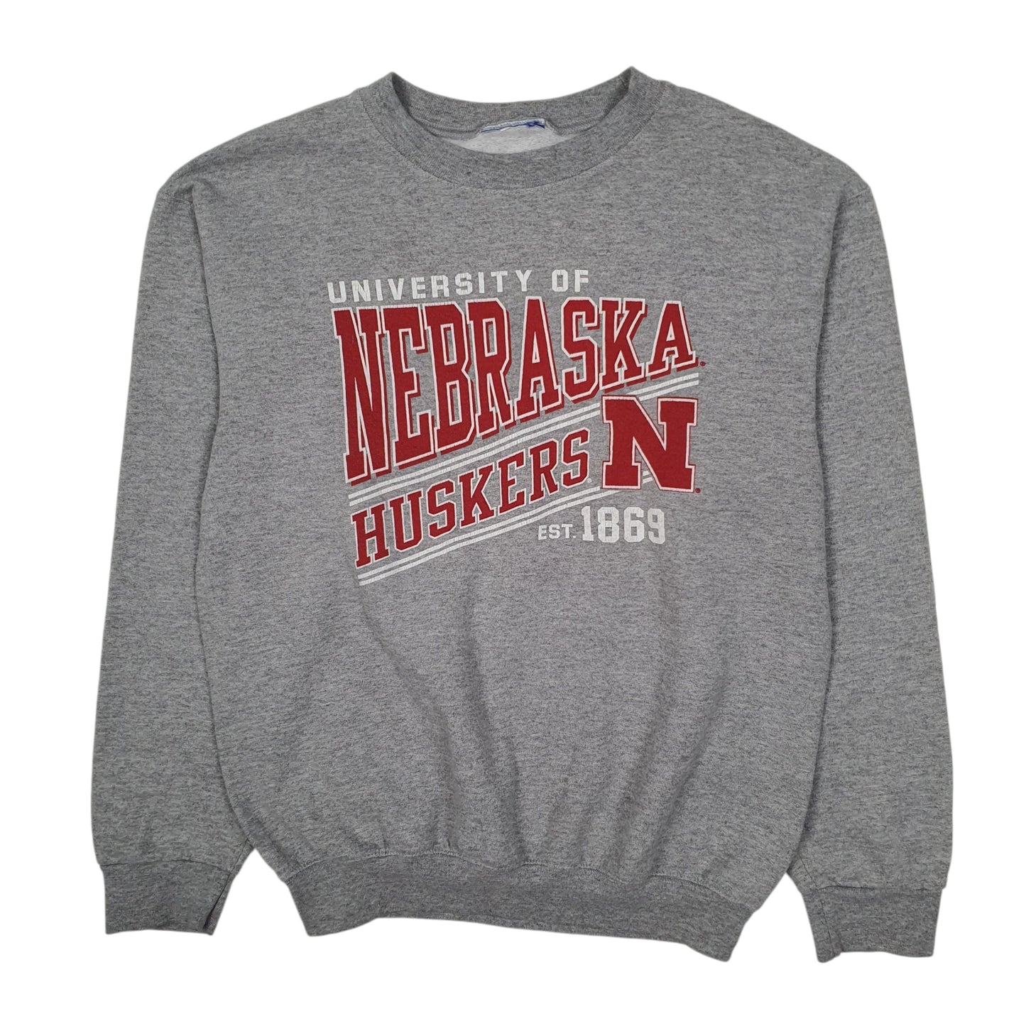 Womens Grey Champion Nebraska University Huskees Crewneck Jumper
