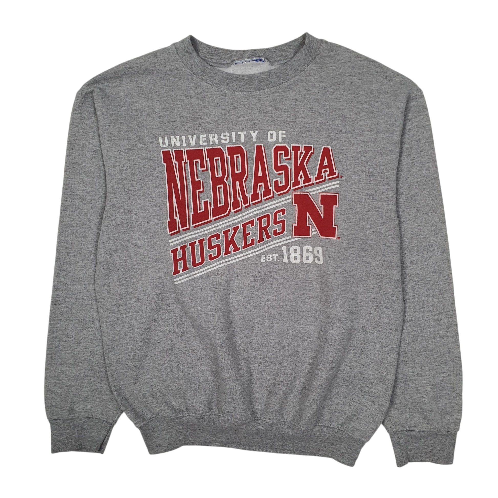 Womens Grey Champion Nebraska University Huskees Crewneck Jumper
