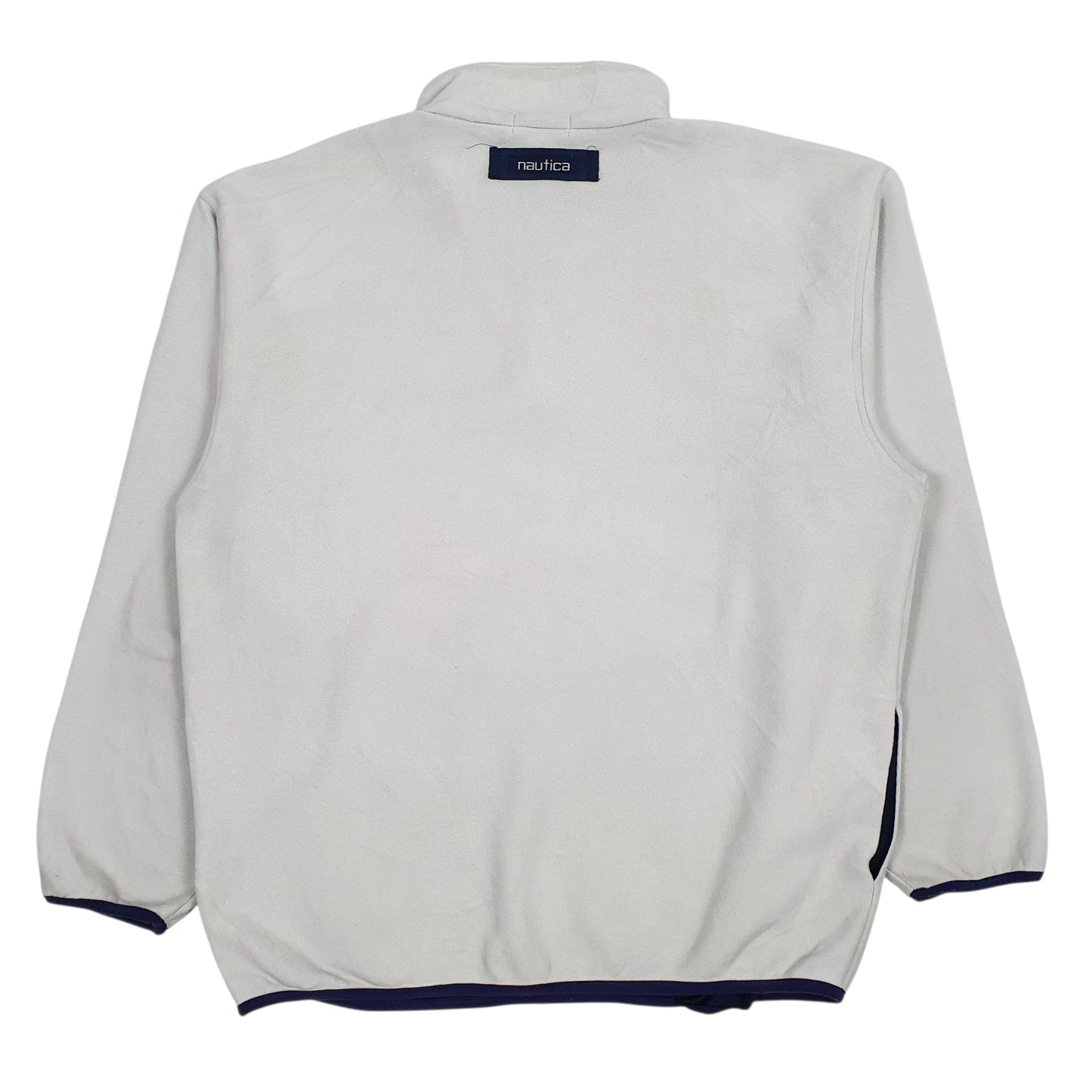Mens Grey Nautica Vintage 90s Made In USA Quarter Zip Jumper