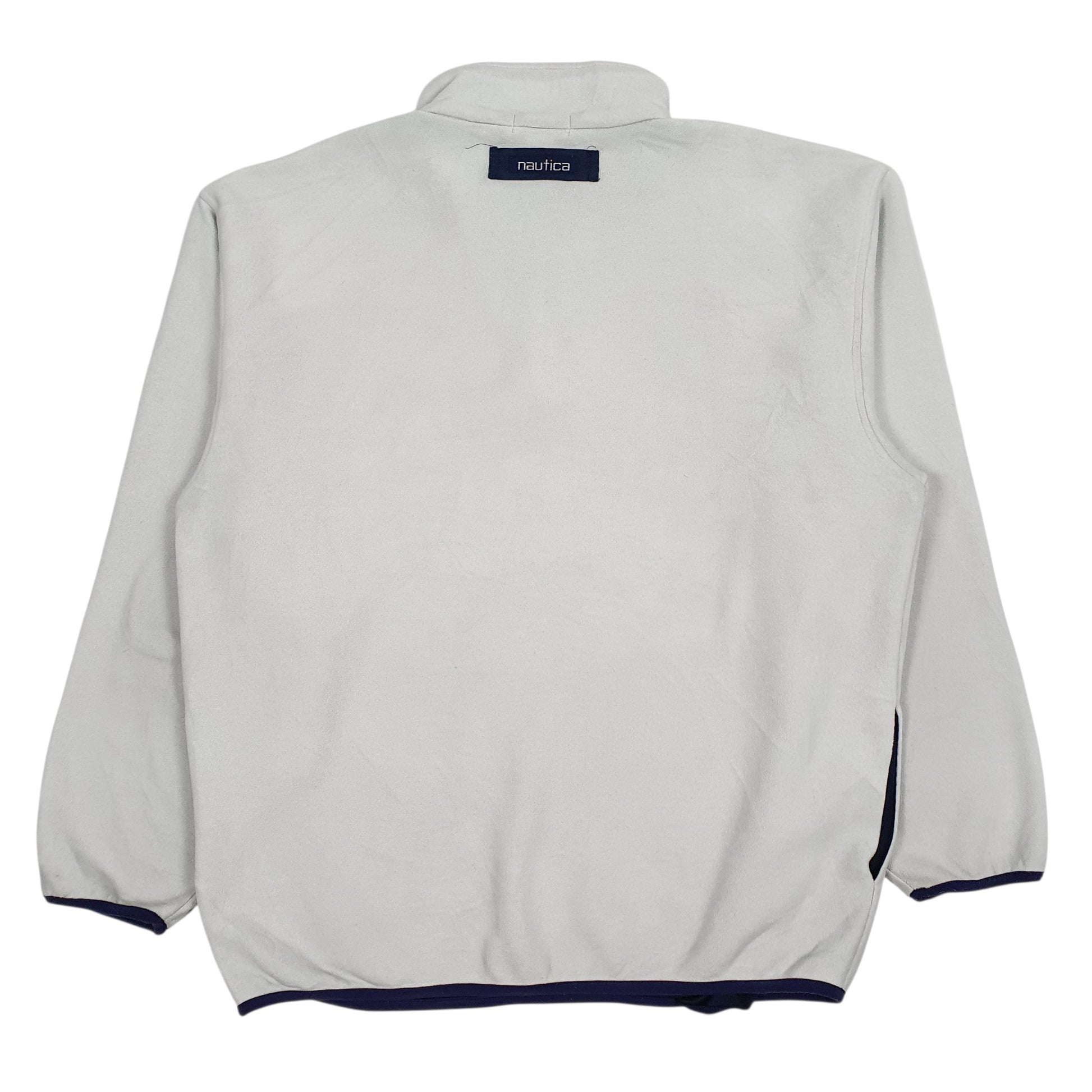 Mens Grey Nautica Vintage 90s Made In USA Quarter Zip Jumper