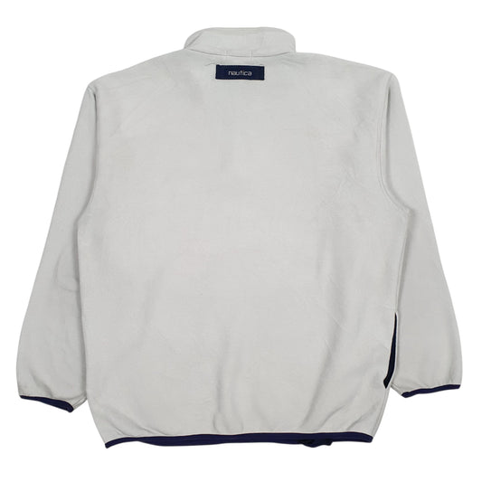 Mens Grey Nautica Vintage 90s Made In USA Quarter Zip Jumper