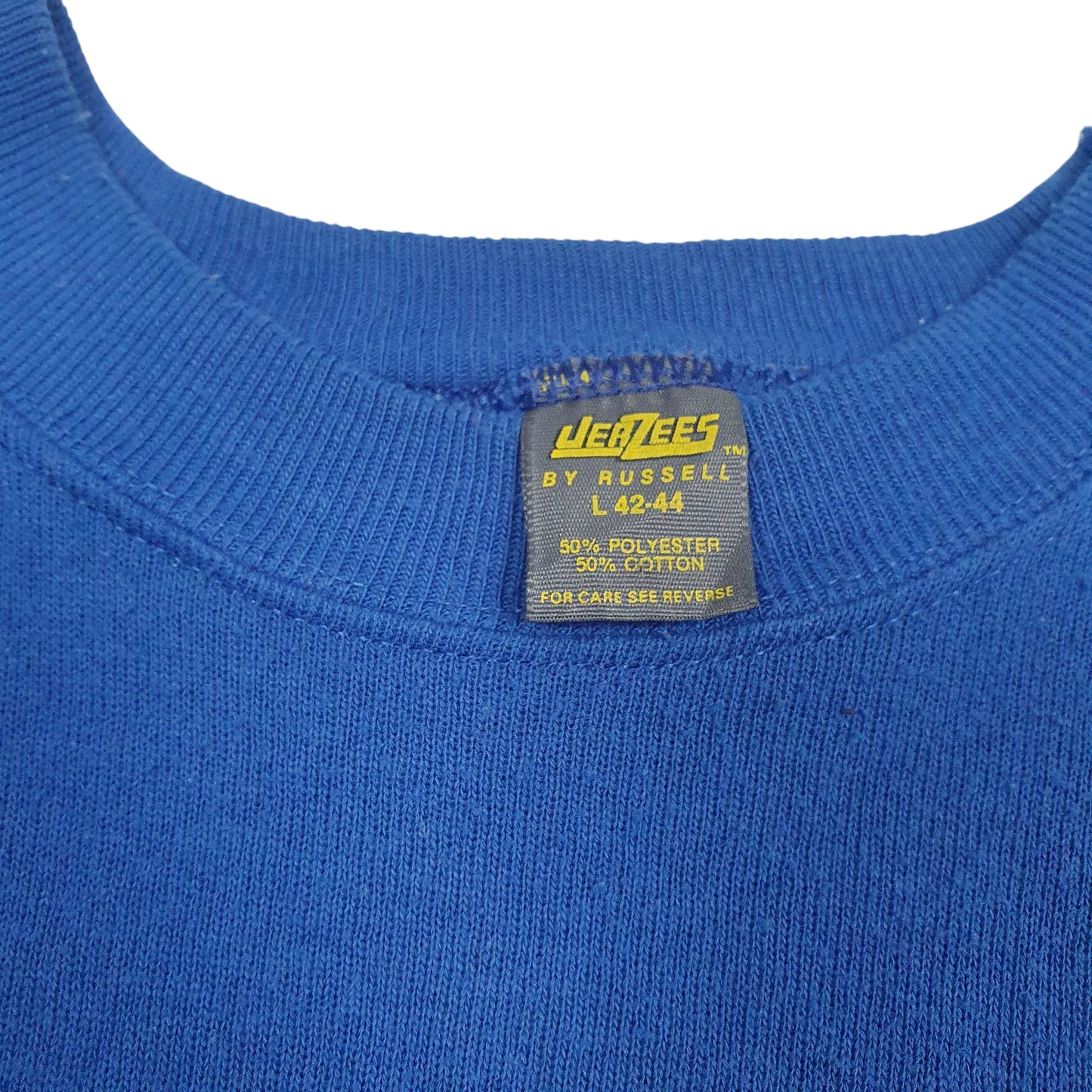 Mens Blue Jerzees Vintage 80s Yellowstone Made In USA Crewneck Jumper