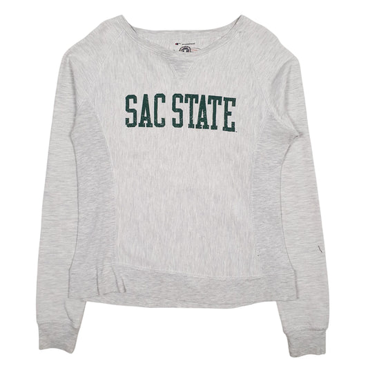 Womens Grey Champion Reverse Weave Heritage Sac State Crewneck Jumper