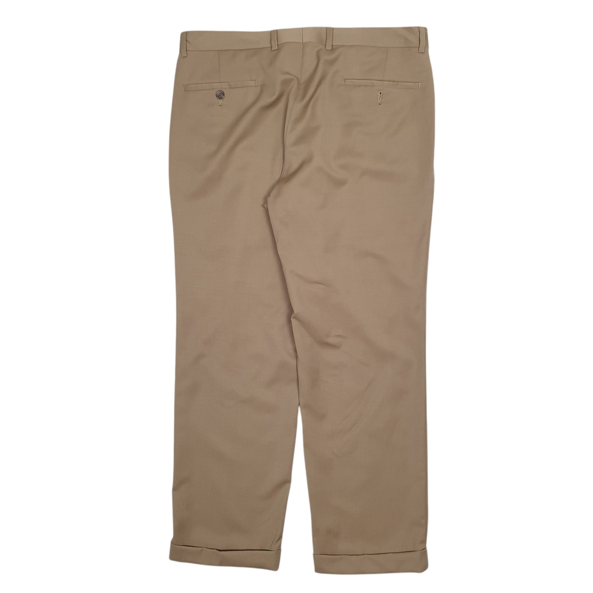 Mens Beige Ralph Lauren Pleated  Trousers