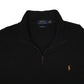 Mens Black Polo Ralph Lauren Estate Rib Quarter Zip Jumper