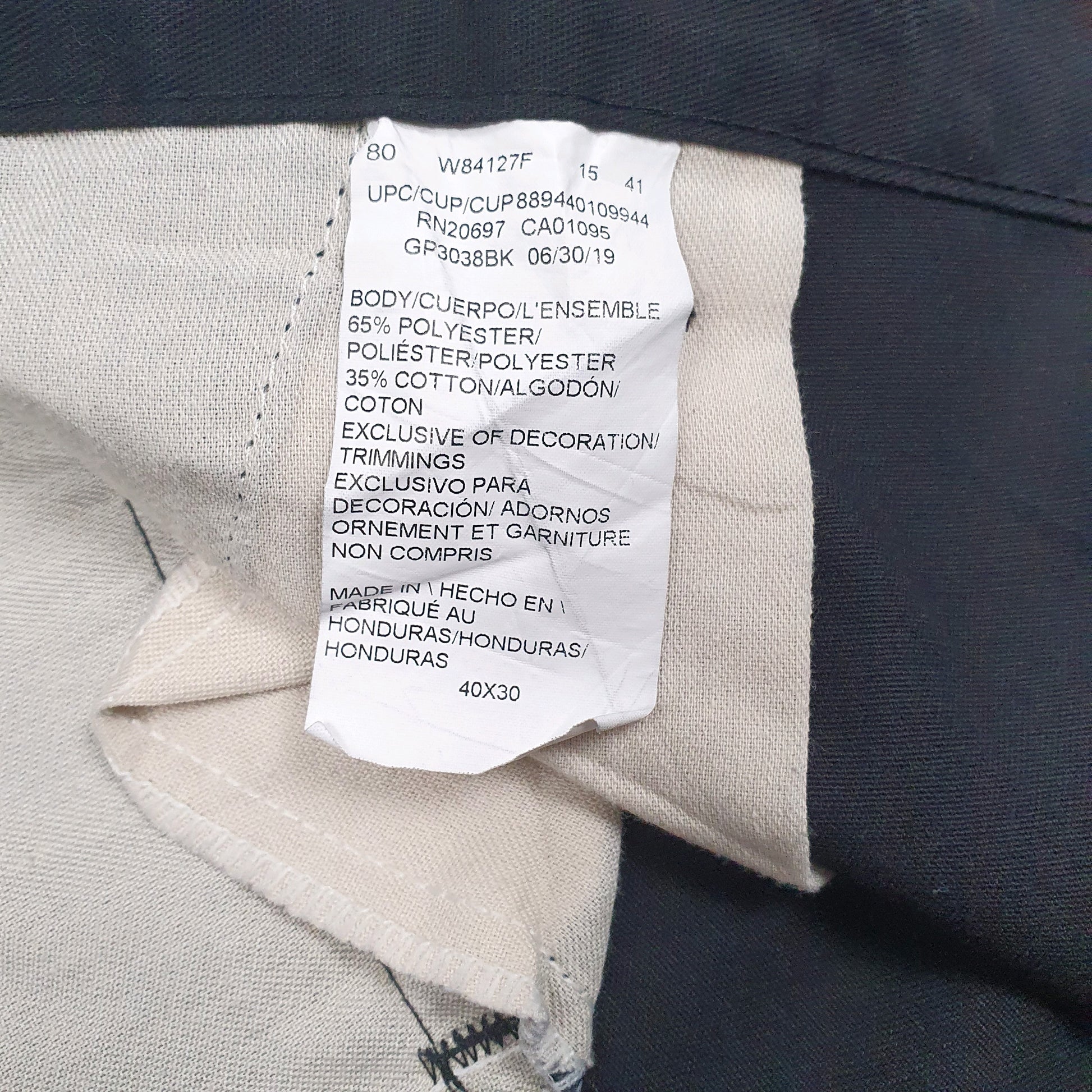 Mens Black Dickies   Trousers