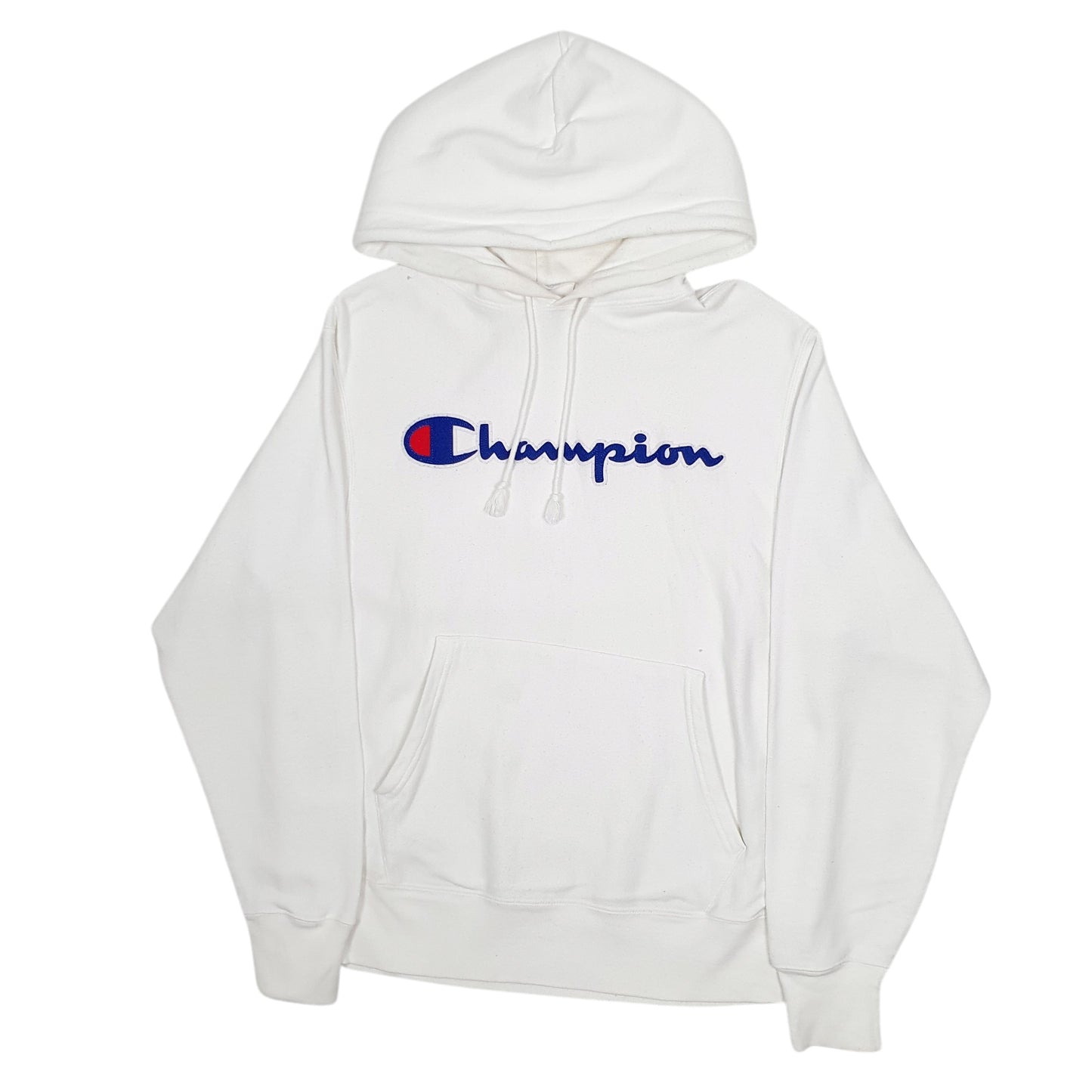 Mens White Champion Reverse Weave Hoodie Jumper