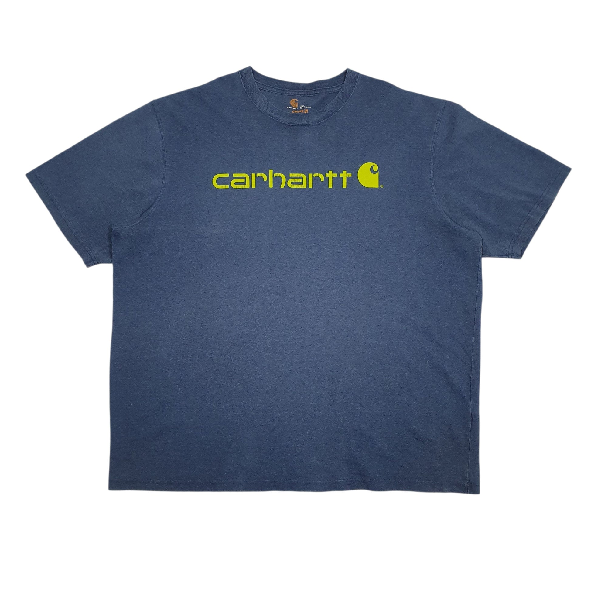 Mens Blue Carhartt K195 413 Spellout Short Sleeve T Shirt