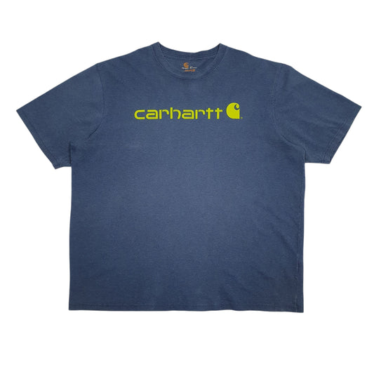 Mens Blue Carhartt K195 413 Spellout Short Sleeve T Shirt