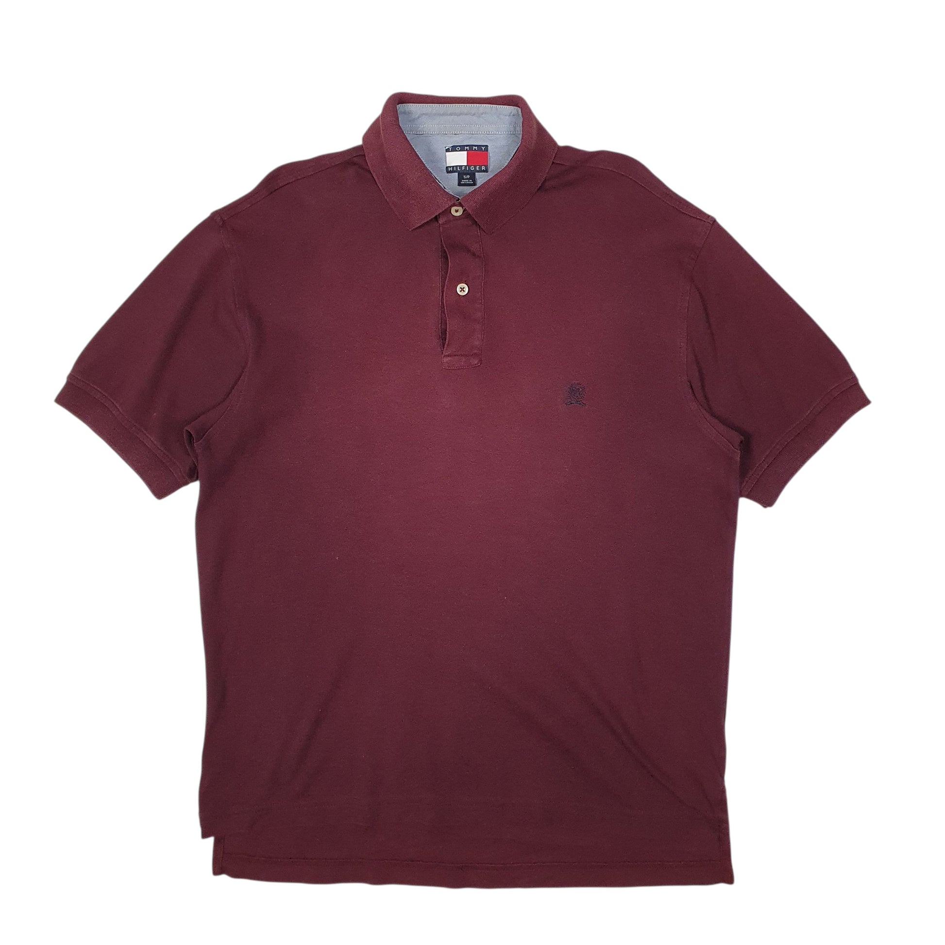 Mens Burgundy Tommy Hilfiger  Short Sleeve Polo Shirt