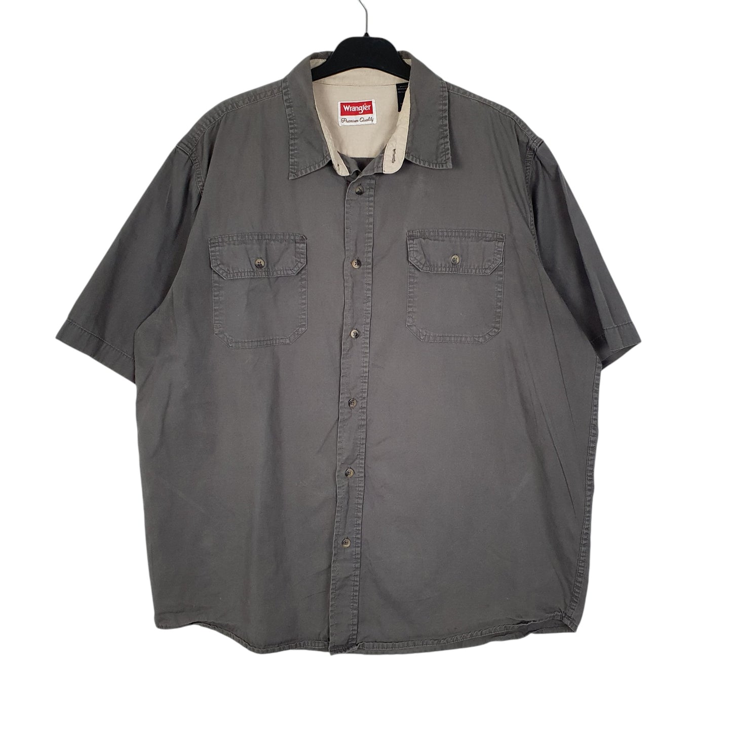 Mens Grey Wrangler  Short Sleeve Shirt
