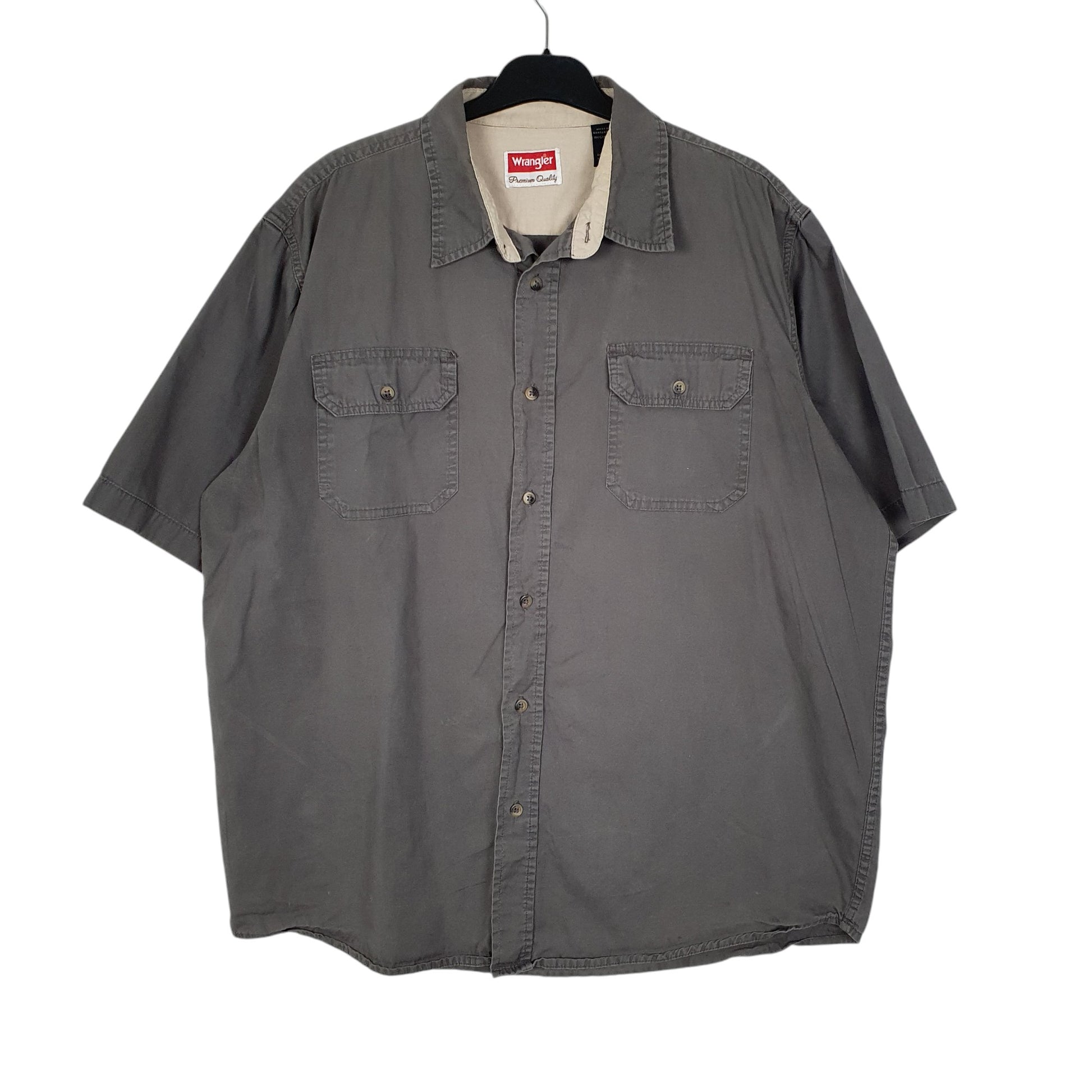 Mens Grey Wrangler  Short Sleeve Shirt