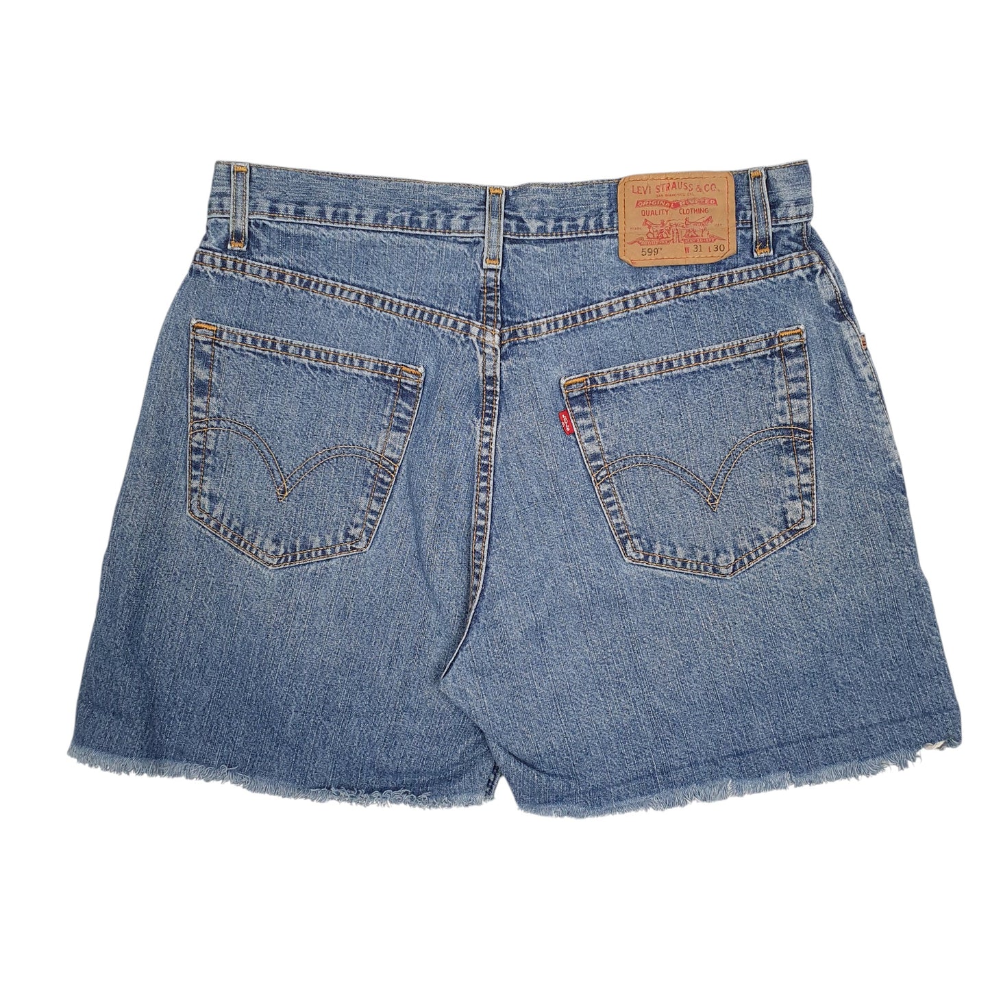 Mens Blue Levis 599 Baggy Cut Offs  Shorts
