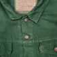 Mens Green Levis Vintage 1990s Type 3 Trucker Made In USA Full Zip Coat