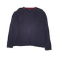 Mens Navy Tommy Hilfiger Cable Knit V Neck Jumper