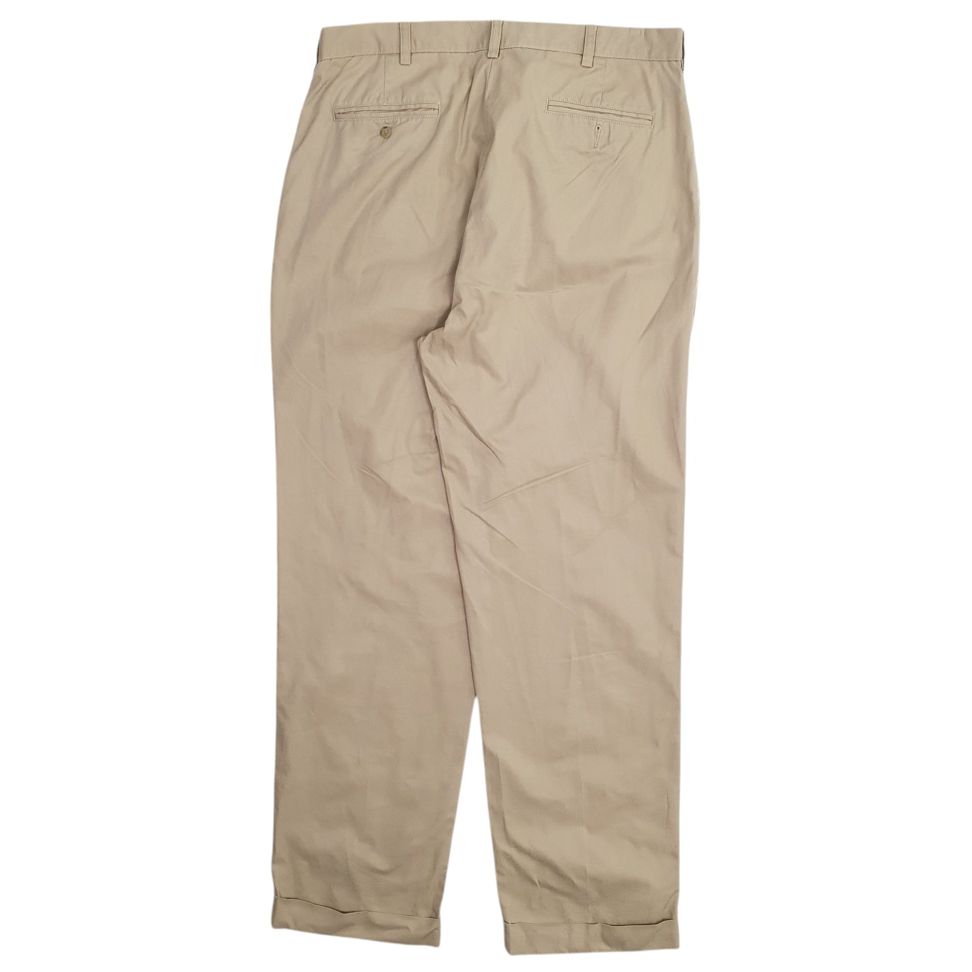 Mens Beige Polo Ralph Lauren Hammond Pleated Vintage 90s  Trousers