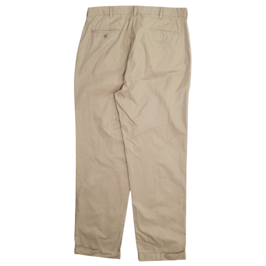 Mens Beige Polo Ralph Lauren Hammond Pleated Vintage 90s  Trousers