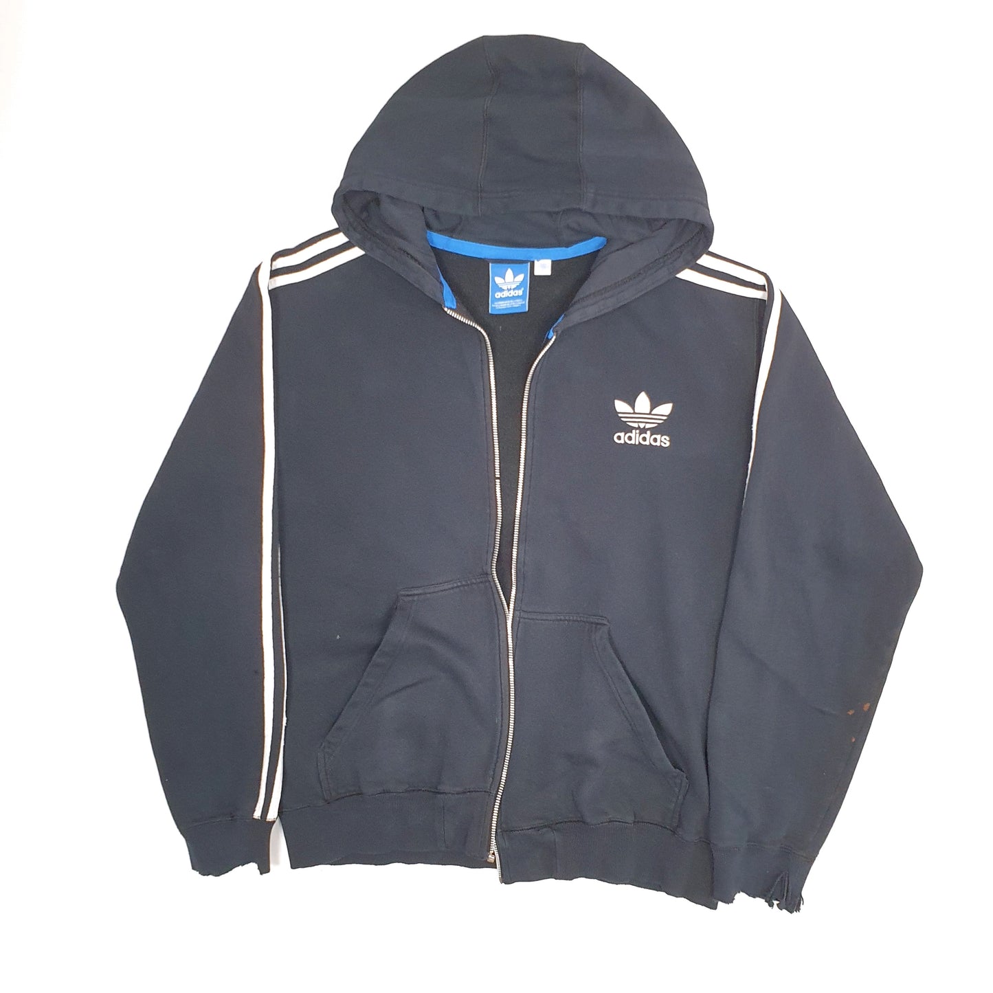 Mens Black Adidas Hoodie Full Zip Jumper