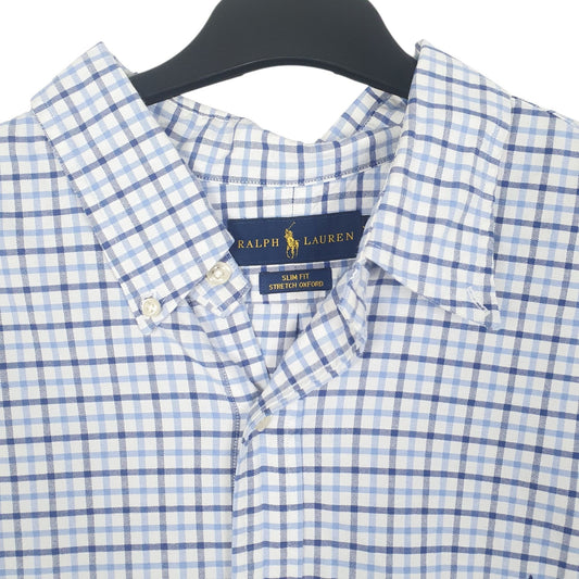 Mens Blue Ralph Lauren Stretch Oxford  Shirt
