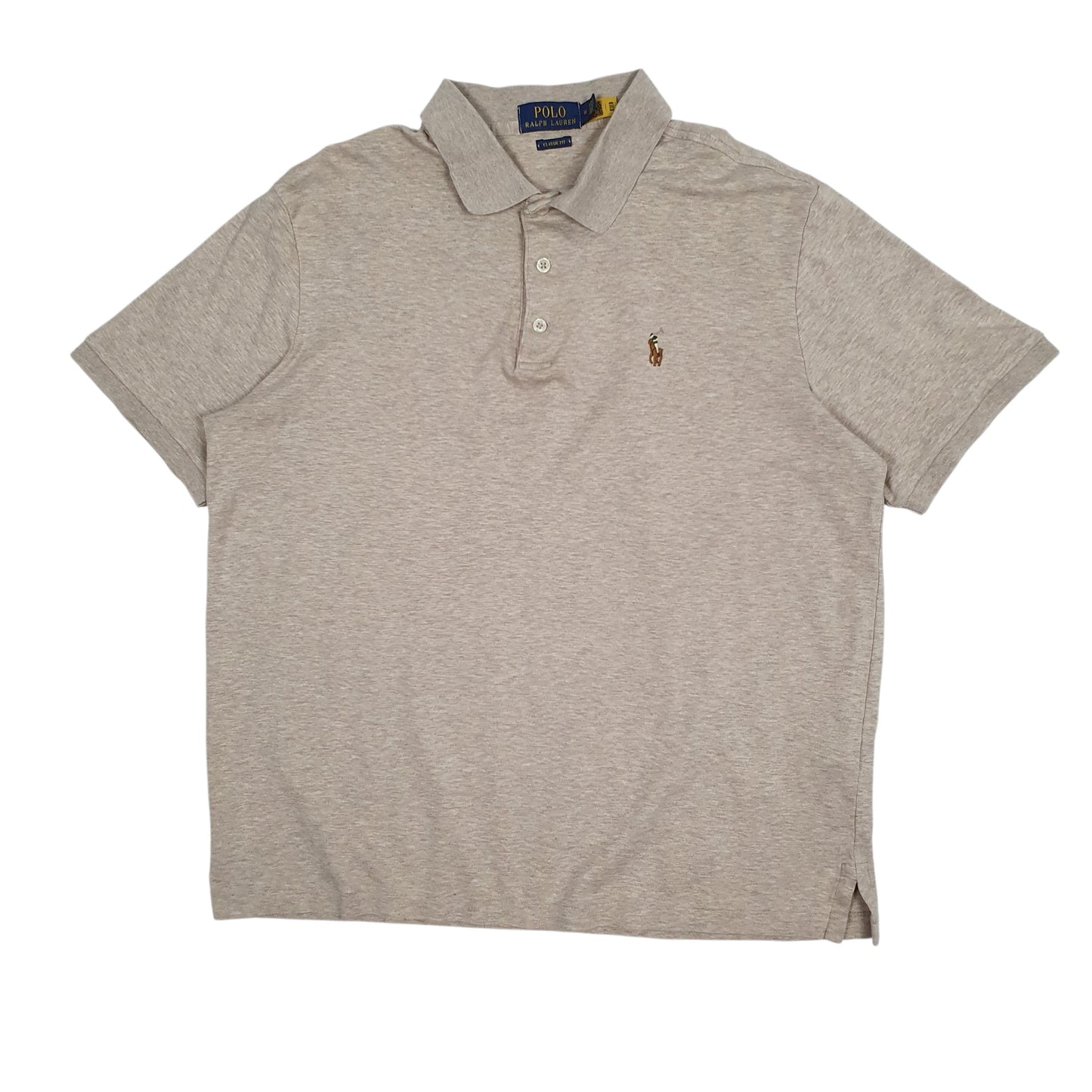 Mens Beige Polo Ralph Lauren Classic Fit Short Sleeve Polo Shirt