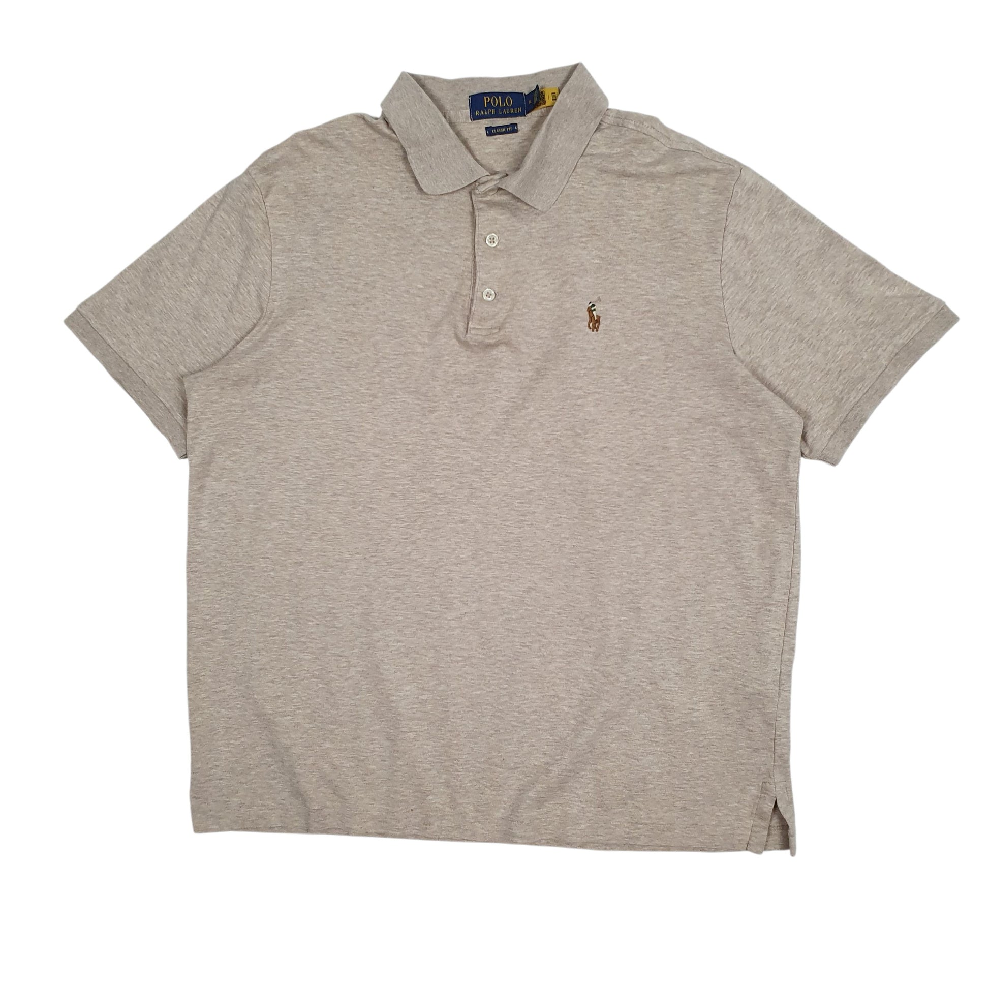 Mens Beige Polo Ralph Lauren Classic Fit Short Sleeve Polo Shirt