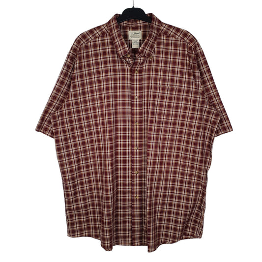 Mens Burgundy L.L.Bean  Short Sleeve Shirt