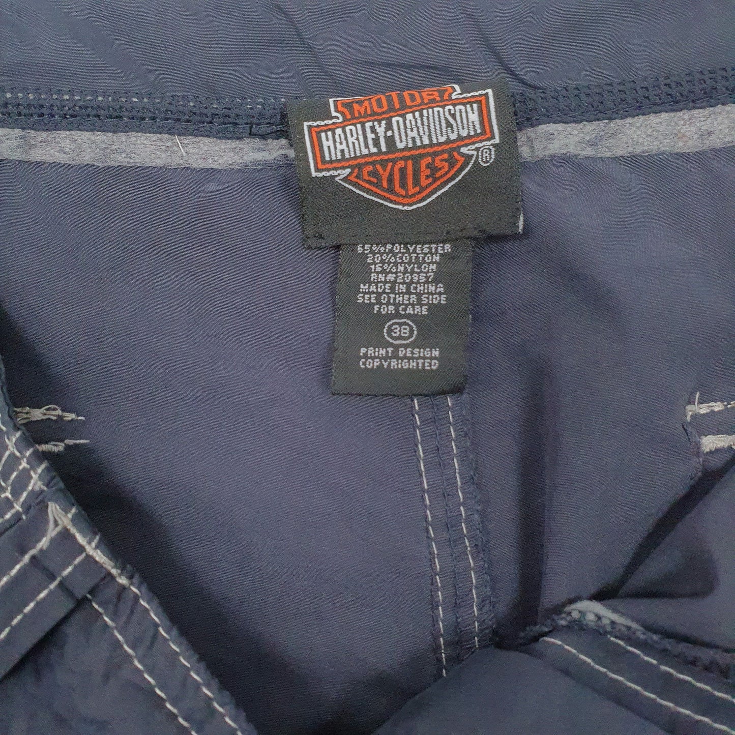Mens Navy Harley Davidson  Hoodie Shorts