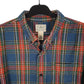 Mens Blue L.L.Bean Thick Flannel Plaid  Shirt