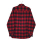 Mens Red L.L.Bean Chamois Thick Flannel Plaid  Shirt