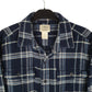 Mens Navy L.L.Bean Thick Plaid Chamois  Shirt