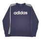 Mens Navy Adidas Spellout Crewneck Jumper