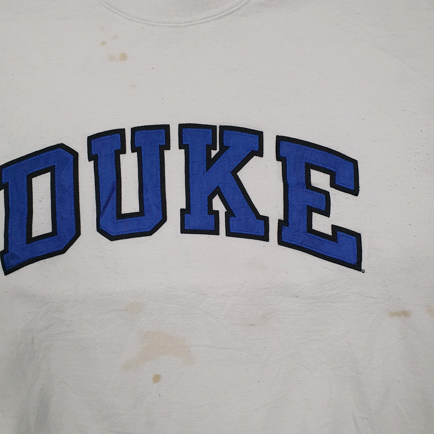 Mens White Champion Duke University Crewneck Jumper
