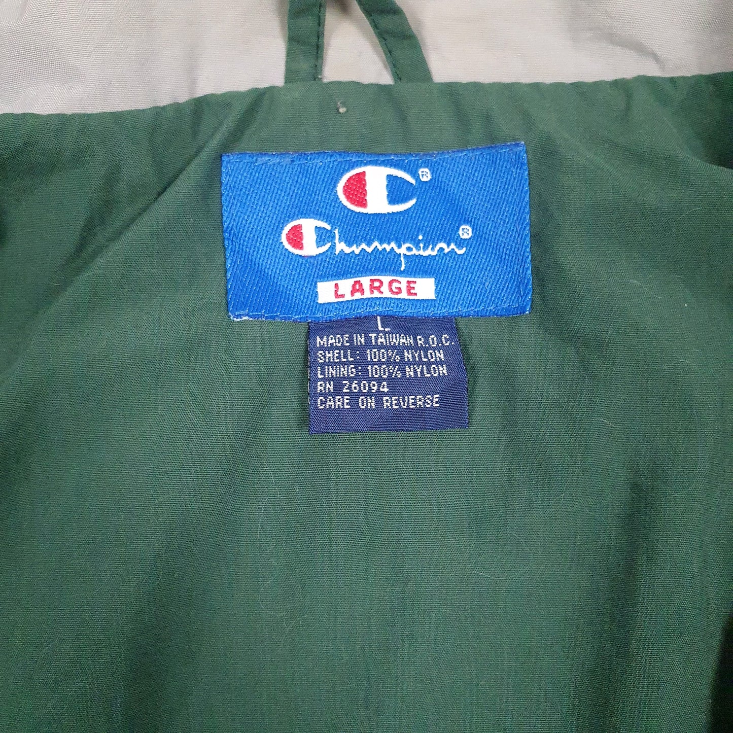 Mens Green Champion Vintage 90s UNC Hoodie Coat