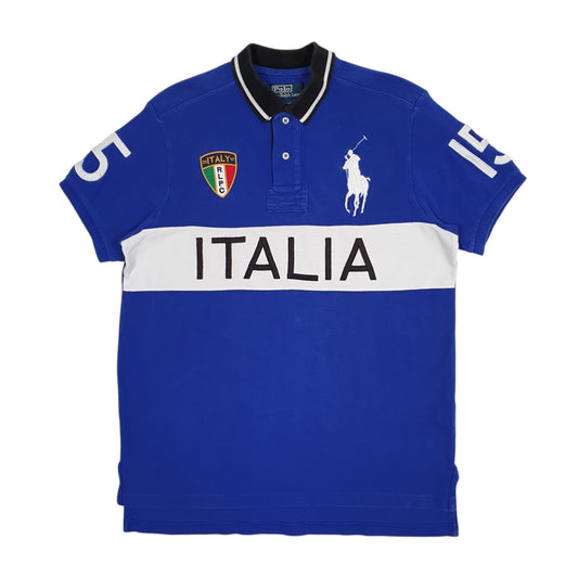 Mens Blue Polo Ralph Lauren Italy Short Sleeve Polo Shirt