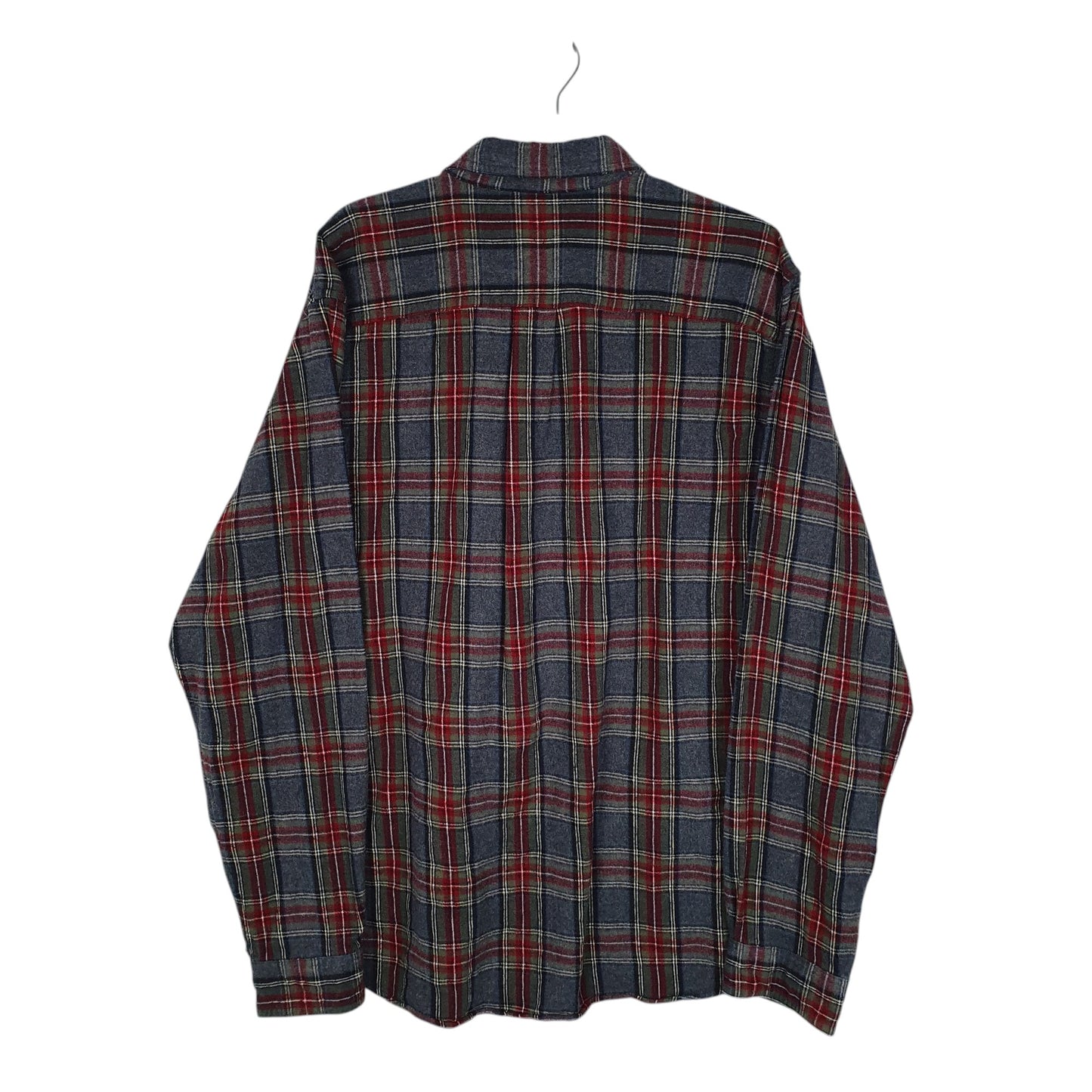 Mens Grey L.L.Bean Thick Flannel Plaid  Shirt