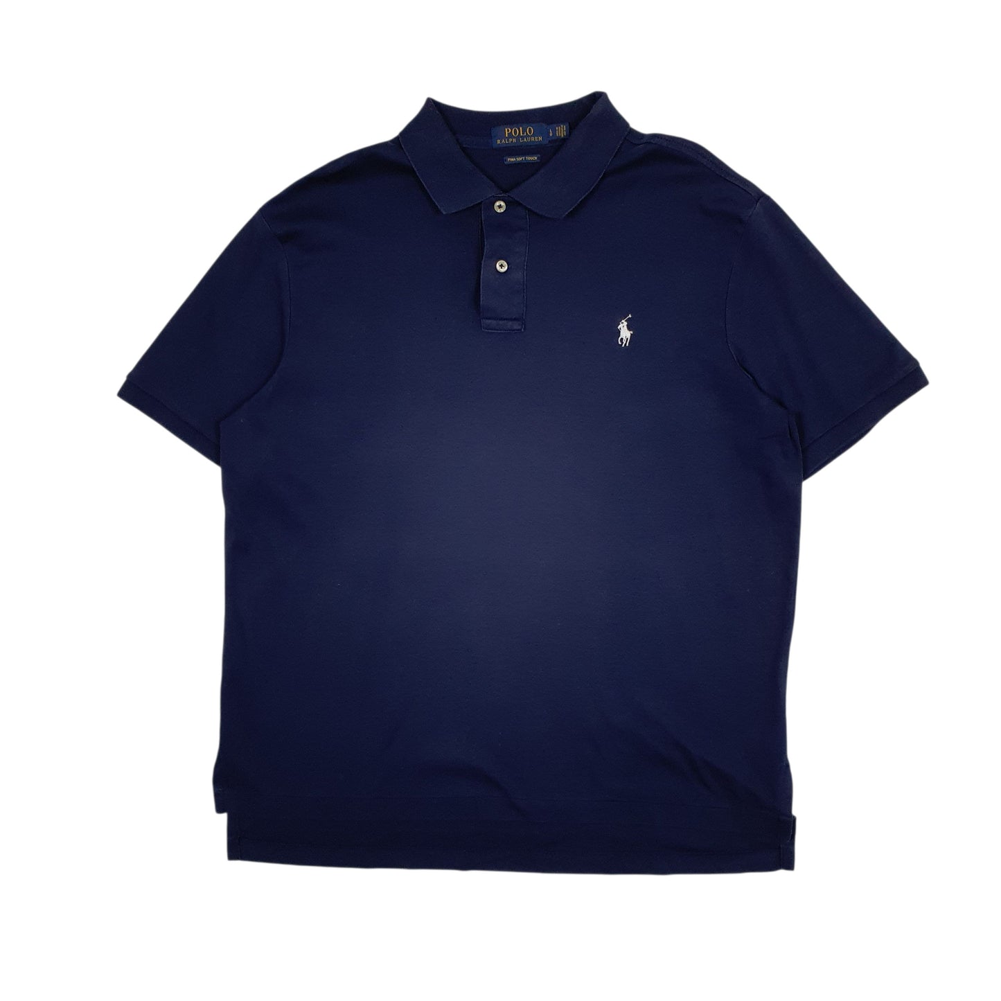 Mens Navy Polo Ralph Lauren Pima Soft Touch Short Sleeve Polo Shirt