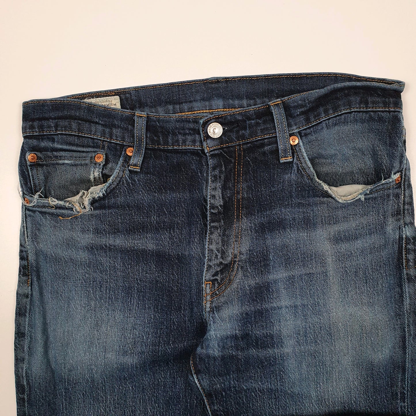 Mens Blue Levis Distressed  Jeans