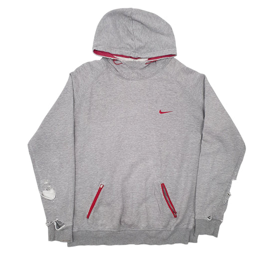 Mens Grey Nike Vintage Hoodie Jumper
