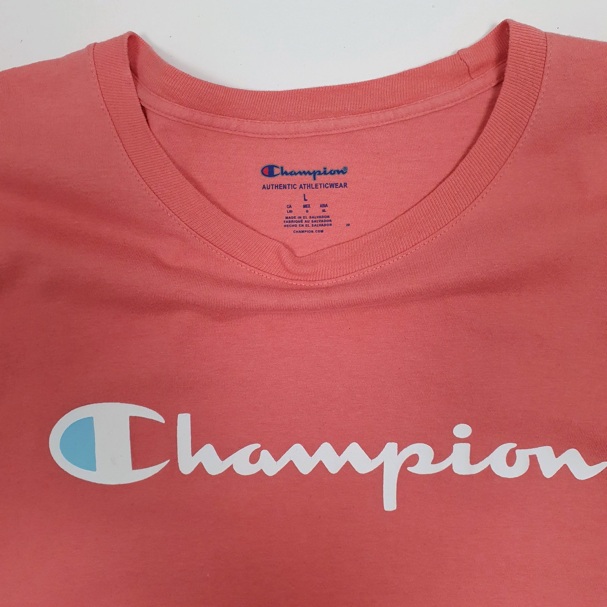 Mens Pink Champion   T Shirt