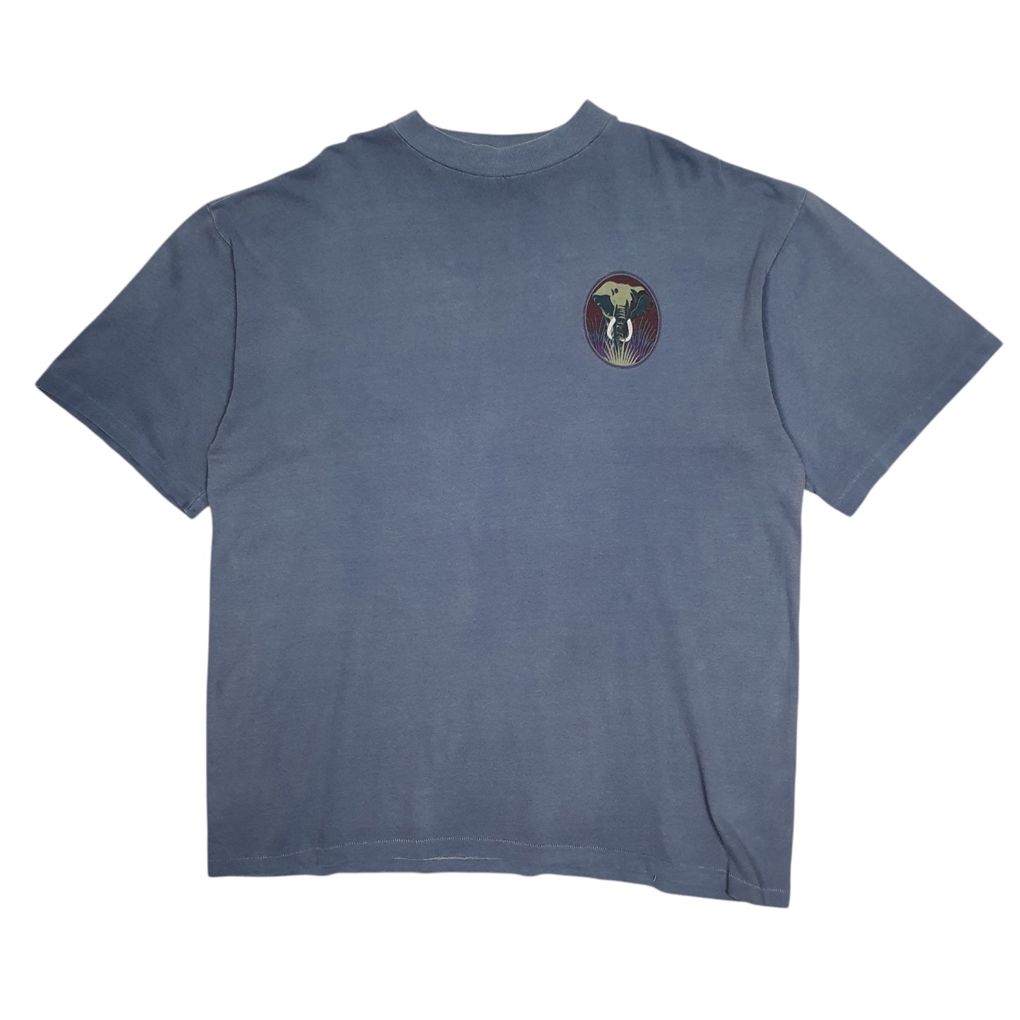 Mens Blue WWF Single Stitch Vintage 90s Nature Wildlife Short Sleeve T Shirt