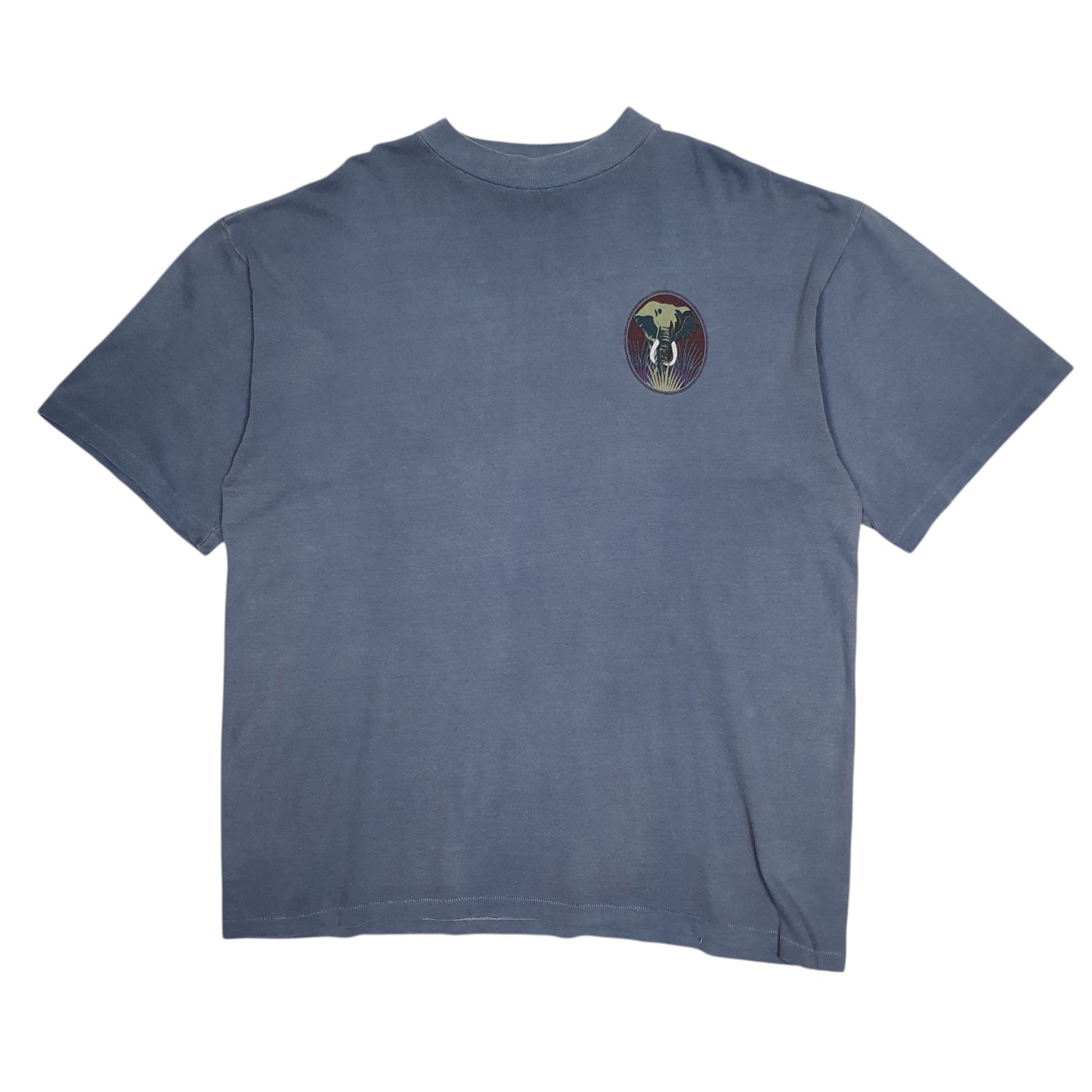 Mens Blue WWF Single Stitch Vintage 90s Nature Wildlife Short Sleeve T Shirt