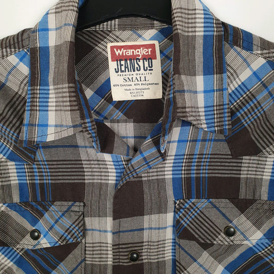 Mens Grey Wrangler Pearl Snap Rodeo  Shirt