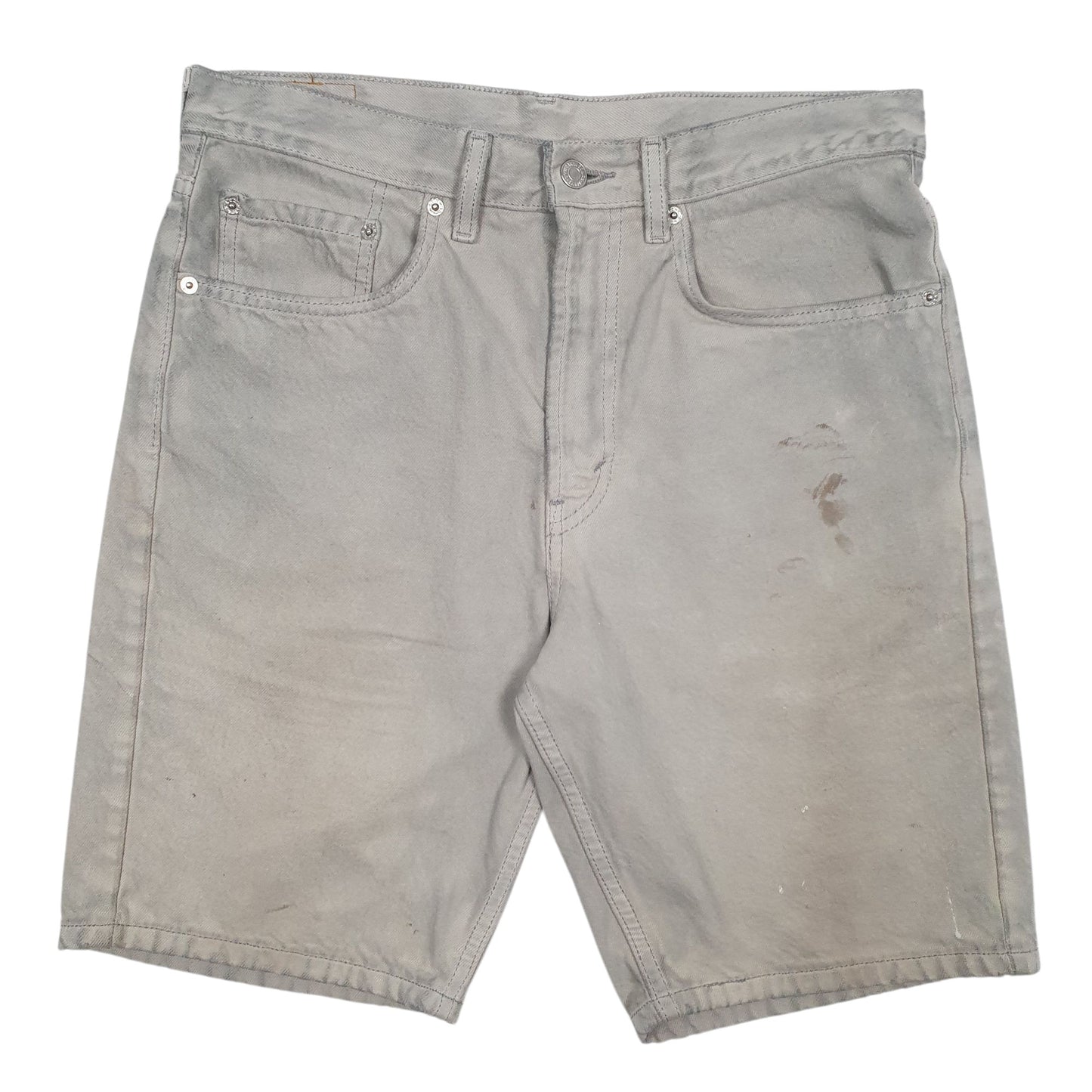 Mens Grey Levis 505 Regular Fit Denim Shorts