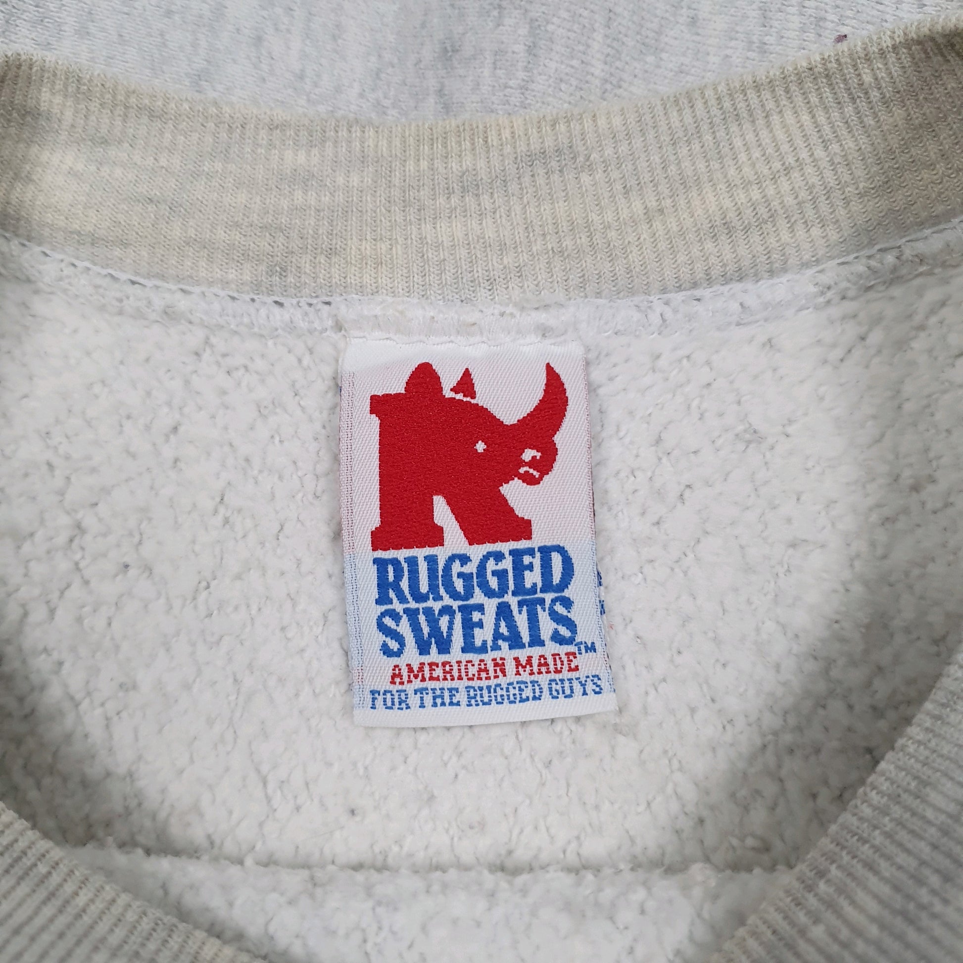 Mens Grey Rugged Sweats Vintage 90s Made in USA Crewneck Jumper